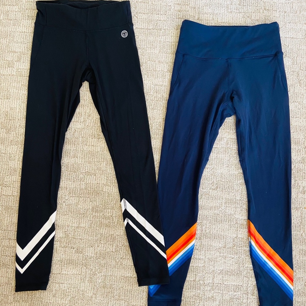 Tory Sport Weightless Chevron Leggings SET XS $225